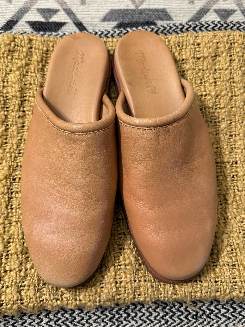 Madewell Louisa Tan Leather Slip-On Clogs